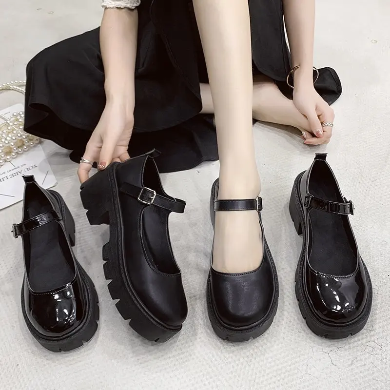 

British Style Korean Shoes Oxfords Women's Casual Female Sneakers Round Toe All-Match Clogs Platform Preppy 2022 New Summer Leat