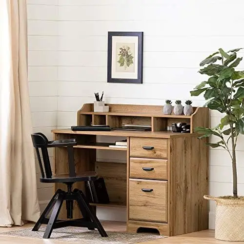 

Computer Desk with Hutch, Medium, Winter Oak Computer desks Mesa plegable Kawaii desk Table Standing desk White l shape office d