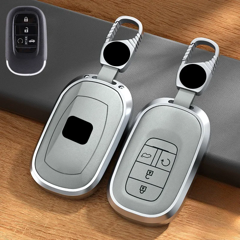Кожаный Смарт-брелок для автомобильного ключа из алюминиевого сплава брелок