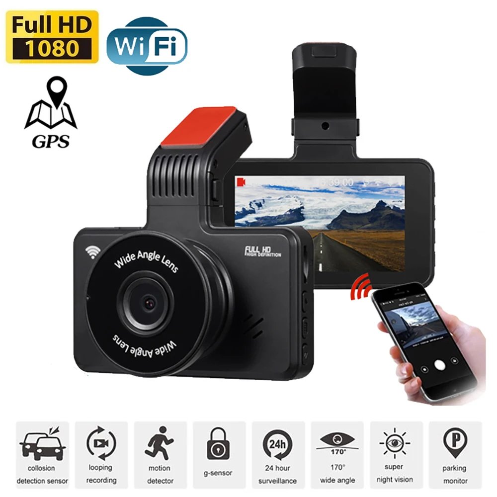 

Car DVR WiFi Dash Cam Full HD 1080P Rear View Vehicle Camera Video Recorder Night Vision Auto Dashcam GPS Logger Car Accessories