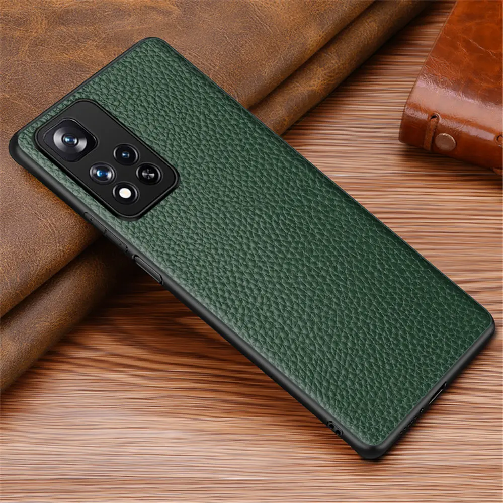 Redmi Note 11 Case Ultra-thin Genuine Leather Back Cover For Xiaomi Redmi Note 11 K40 Pro + Plus Shockproof Case Coque Fundas