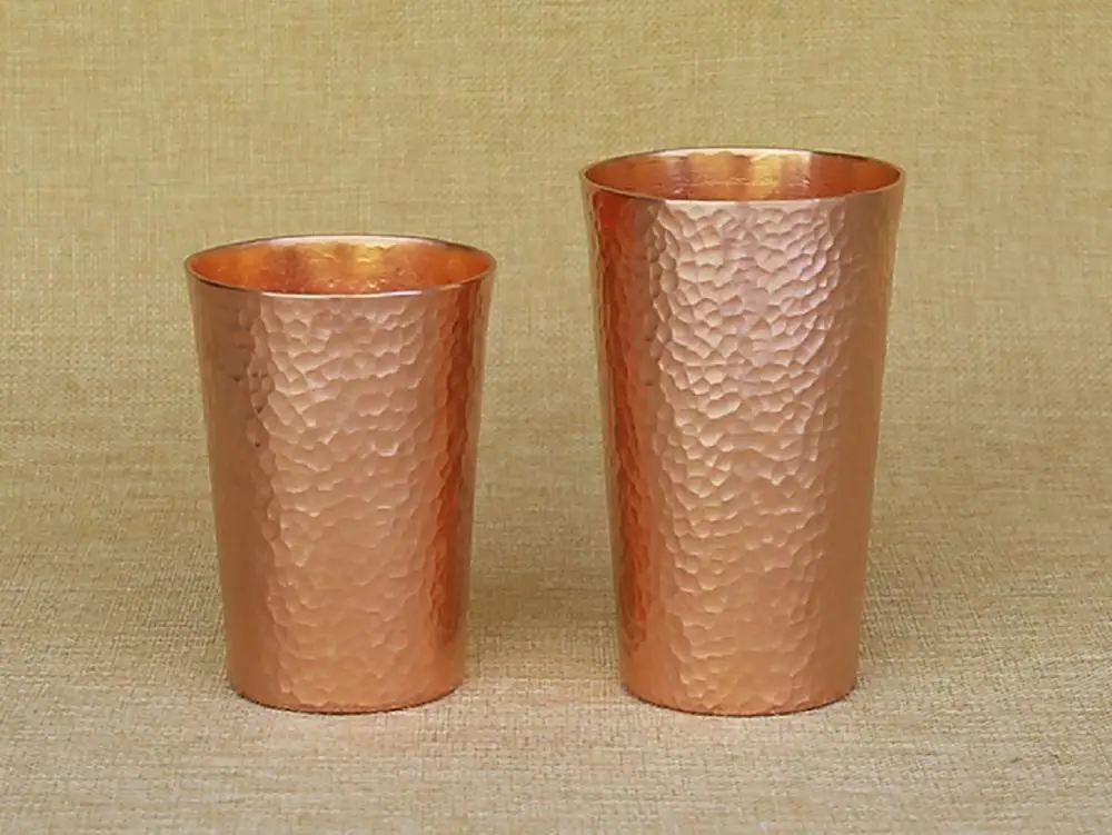 

Pure Copper Cup Mug Milk Tea Container Thick Handmade Prevention of Vitiligo Purple Small Large