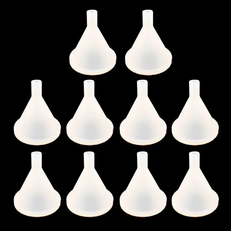 

10pcs Mini Funnel Silicone Portable Funnel Folding Portable Be Hung Household Liquid Dispensing