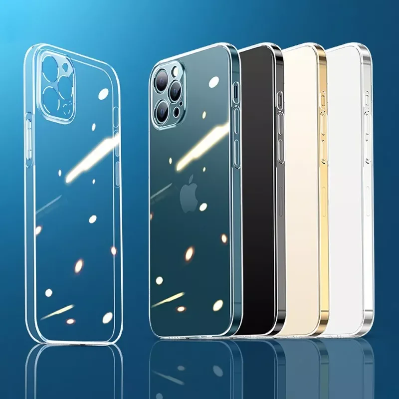 

Ultra Thin Clear Case For iPhone 11 12 13 Pro Max Soft TPU Silicone on iPhone 12 Pro Max 13 Mini Back Cover Lens Protection Case