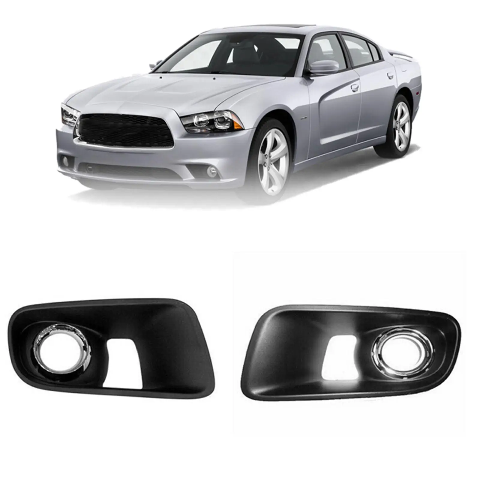 

2Pcs Front Fog Light Chrome Bezels Covers Left/Right Side Fits for Charger 2012-2014