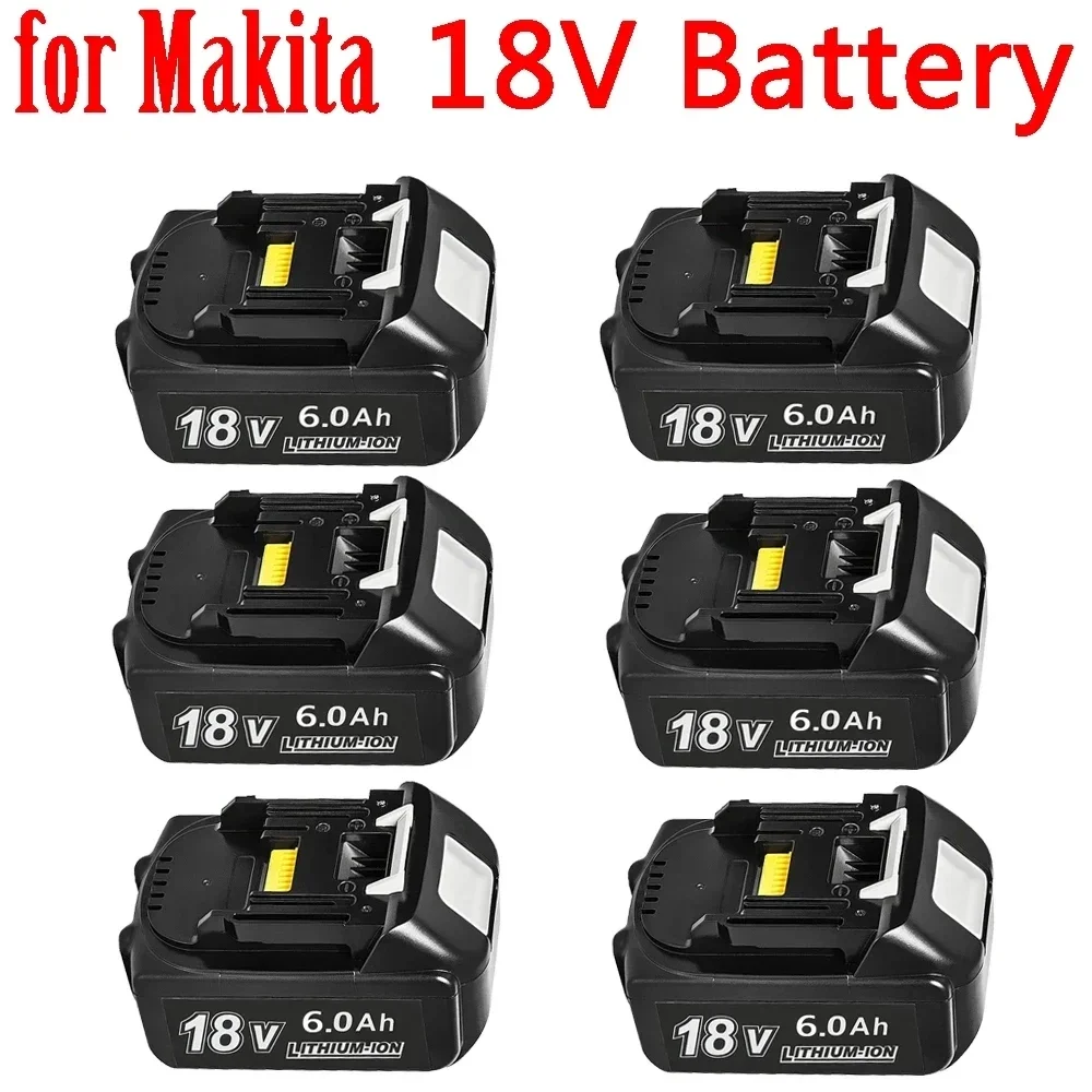 

Makita 18V Battery 6Ah 18650 Lithium ion Replacement BL1860B BL1860 BL1850 Rechargeable Power Tool Battery DDF486 DF488