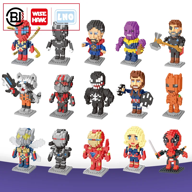 Строительные блоки Мстители Халк Железный человек Тор одинсон танос маленький