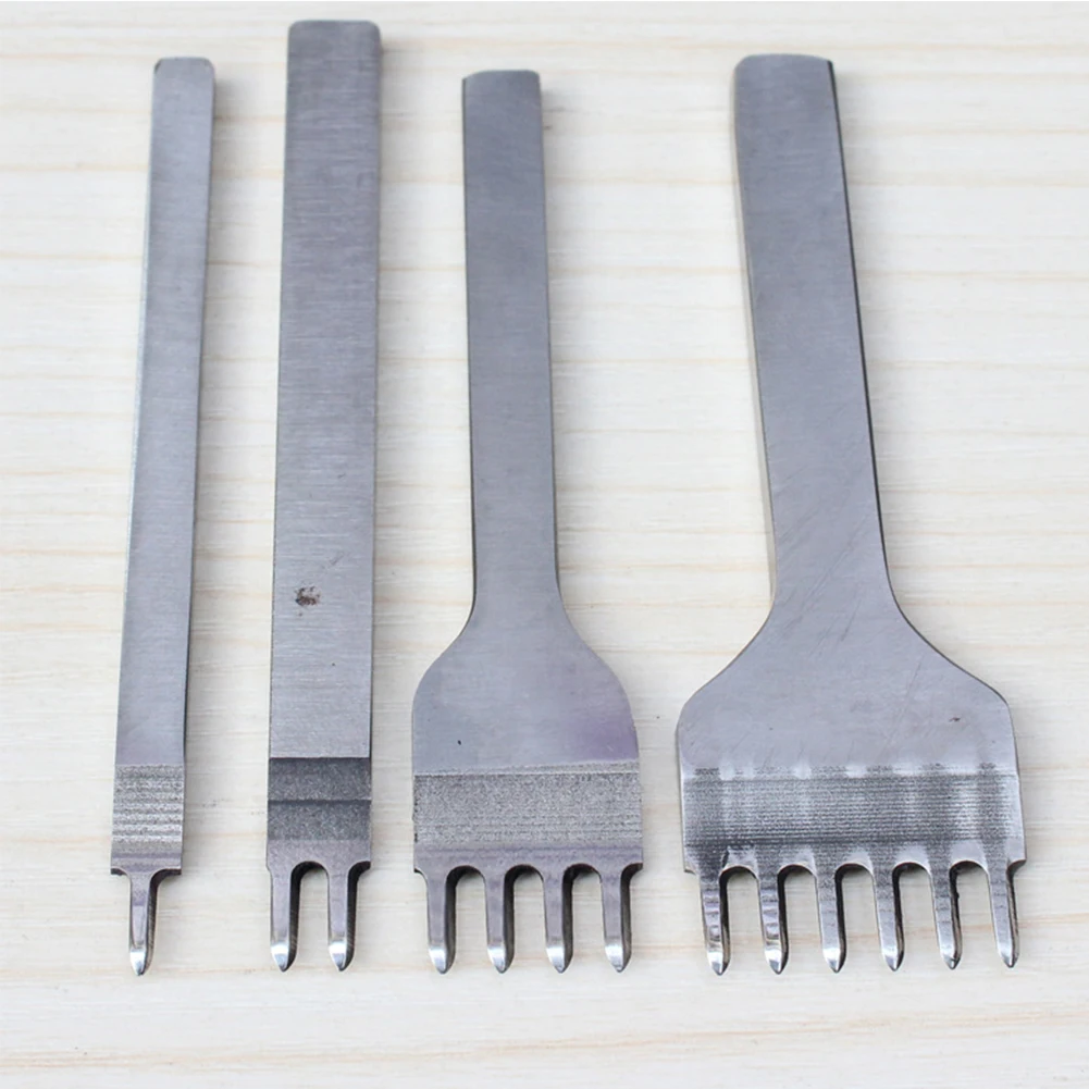 

3/4mm Supplies Stitching Prong Hole Chisel Stainless Steel Polishing Leather Craft DIY Pricking Handmade Multi Teeth Punch Tools