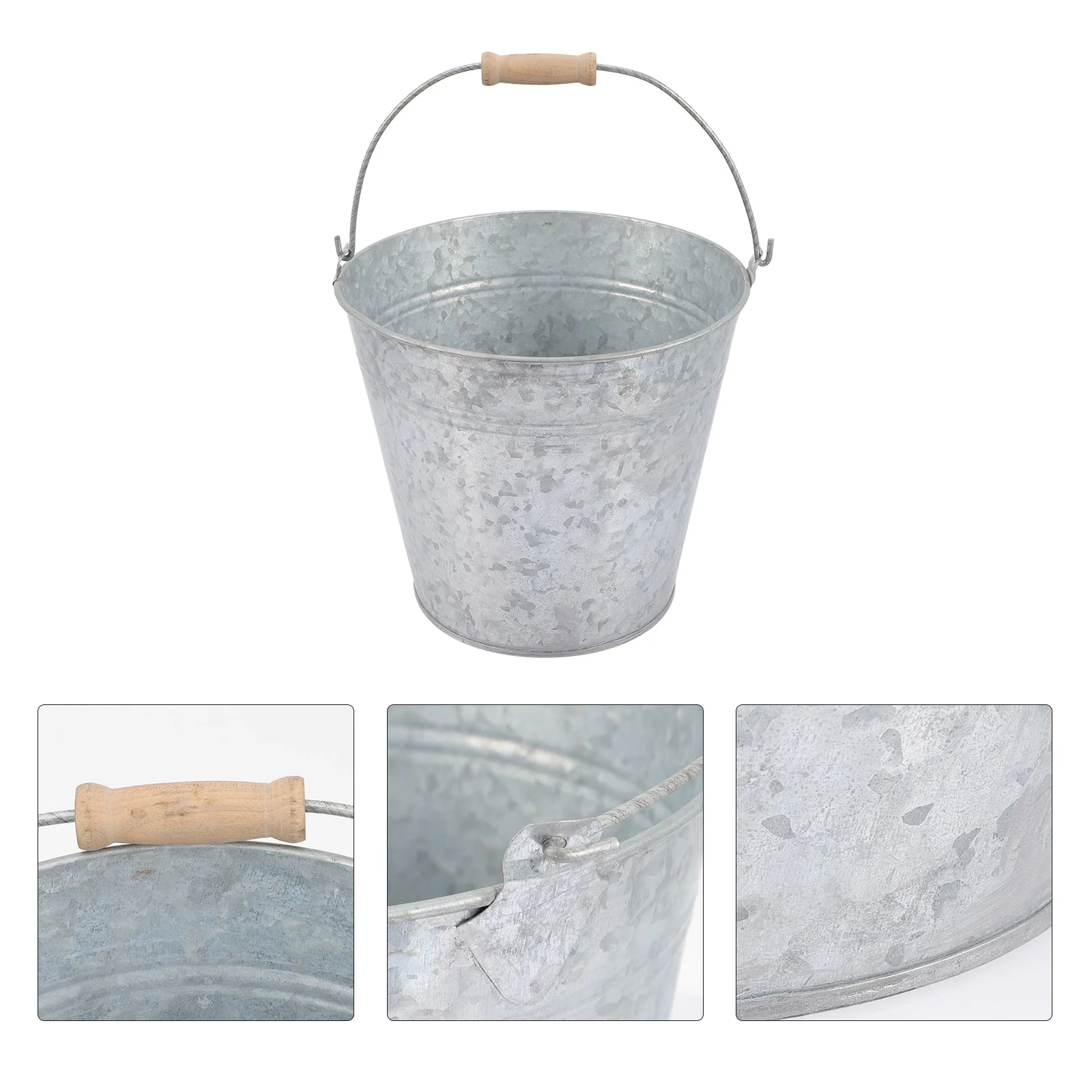 

Bucket Metal Flower Vase Farmhouse Rustic Tin Planter Galvanized Watering Shabby Chic Pot Pails Emergency Sand