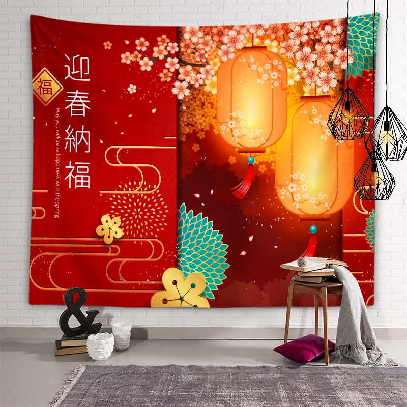 Новогодний гобелен в китайском стиле праздничное украшение на новый год