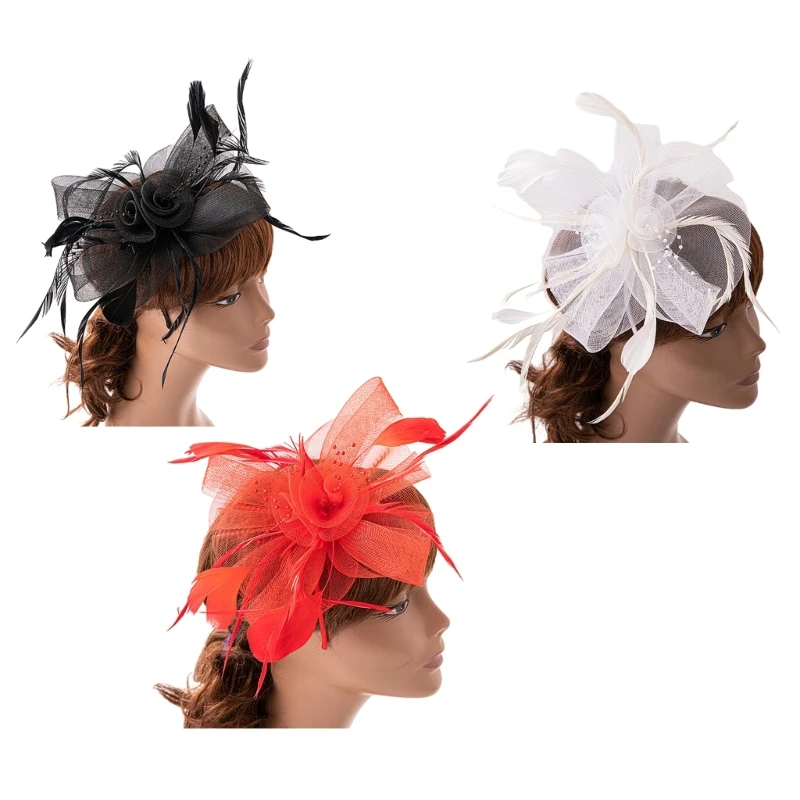 

Girl Headband Cosplay Party Hair Holder Carnivals Hairband with Colorful Feather