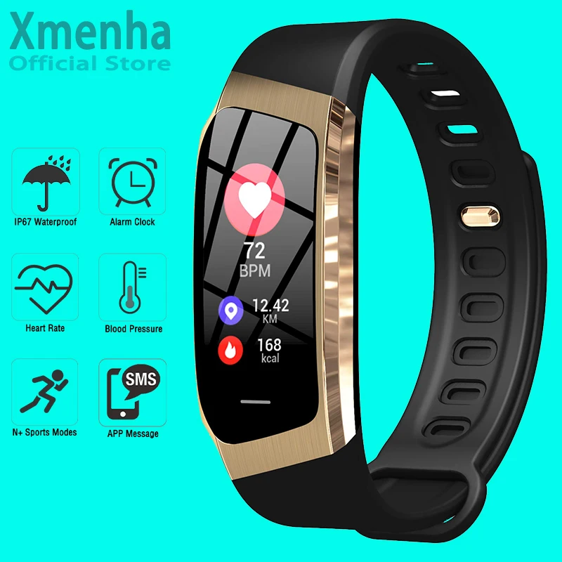 

Fitness Bracelet Watch with Blood Pressure ECG Heart Rate Timer and Stop Sport Sleep Tracker Step Calories Waterproof Smartwatch