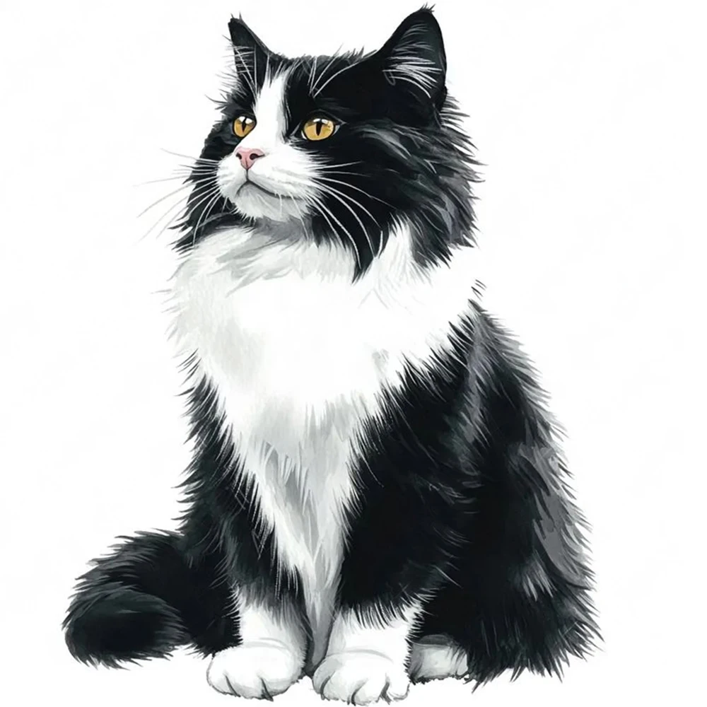 

1 шт., акварельный смокинг, украшение для комнаты с изображением кошки, украшение для гостиной, спальни, туалетные наклейки, наклейки на стену