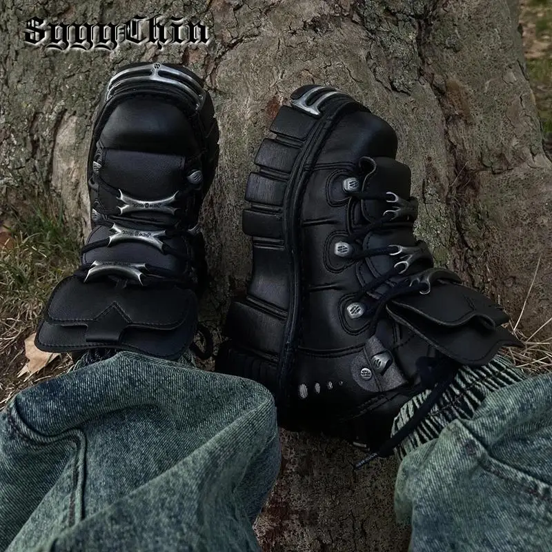 Female Fashion Desigh Dark Retro Shoes Mujer Zapatos