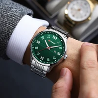 Stainless Steel Quartz Wrsitwatches Male Auto Date Clock with Luminous Hands 1