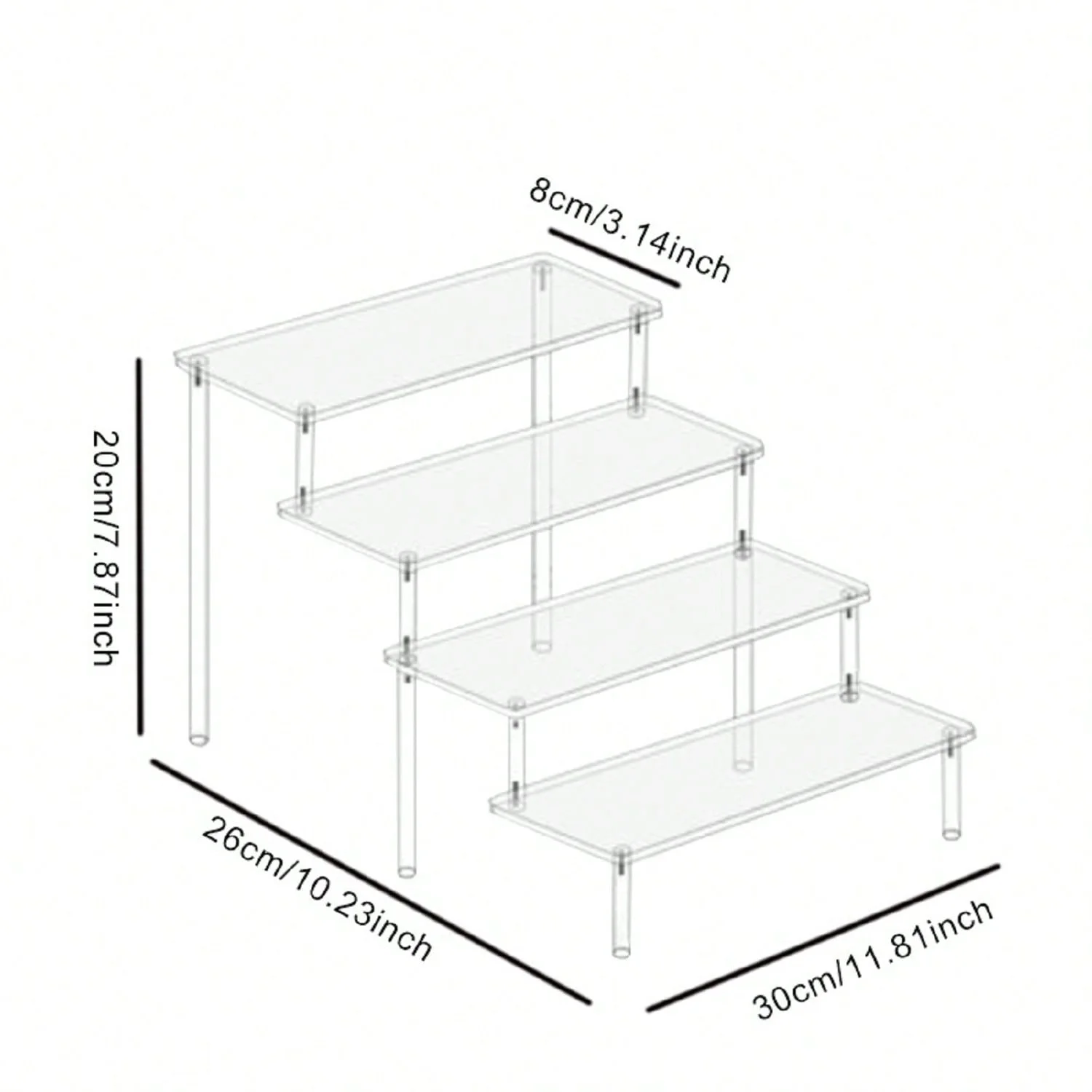

Акриловая многоуровневая витрина 1-4 уровней