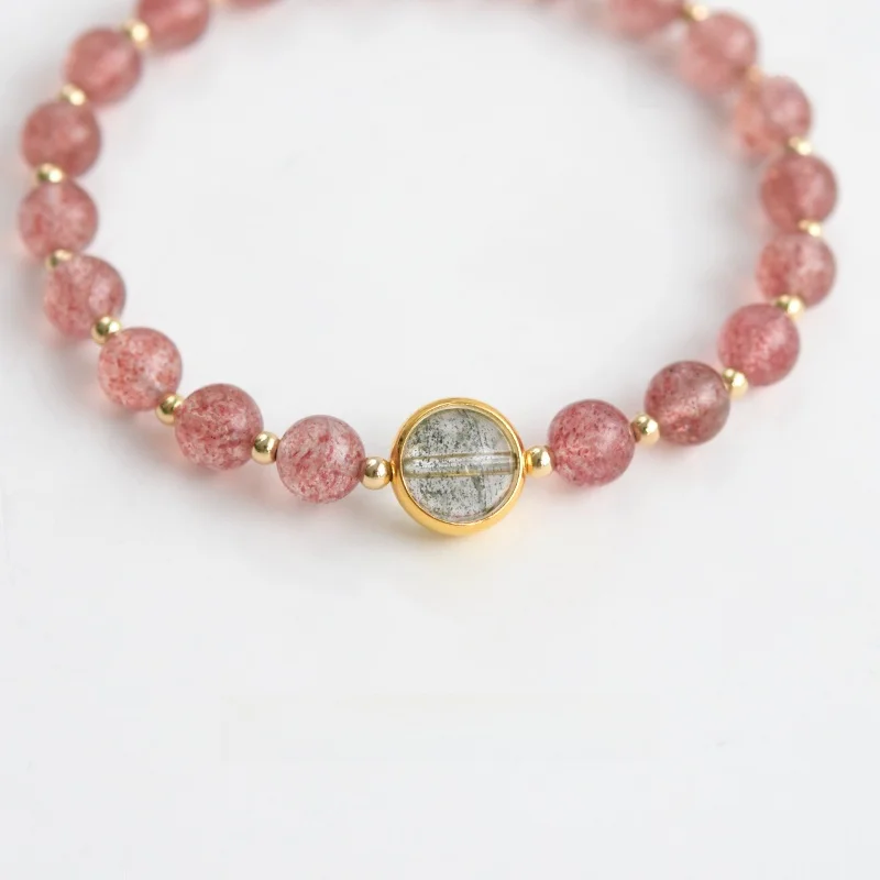 Оригинальный дизайн [Девушка] Клубничный кристалл с зеленым браслетом-призраком