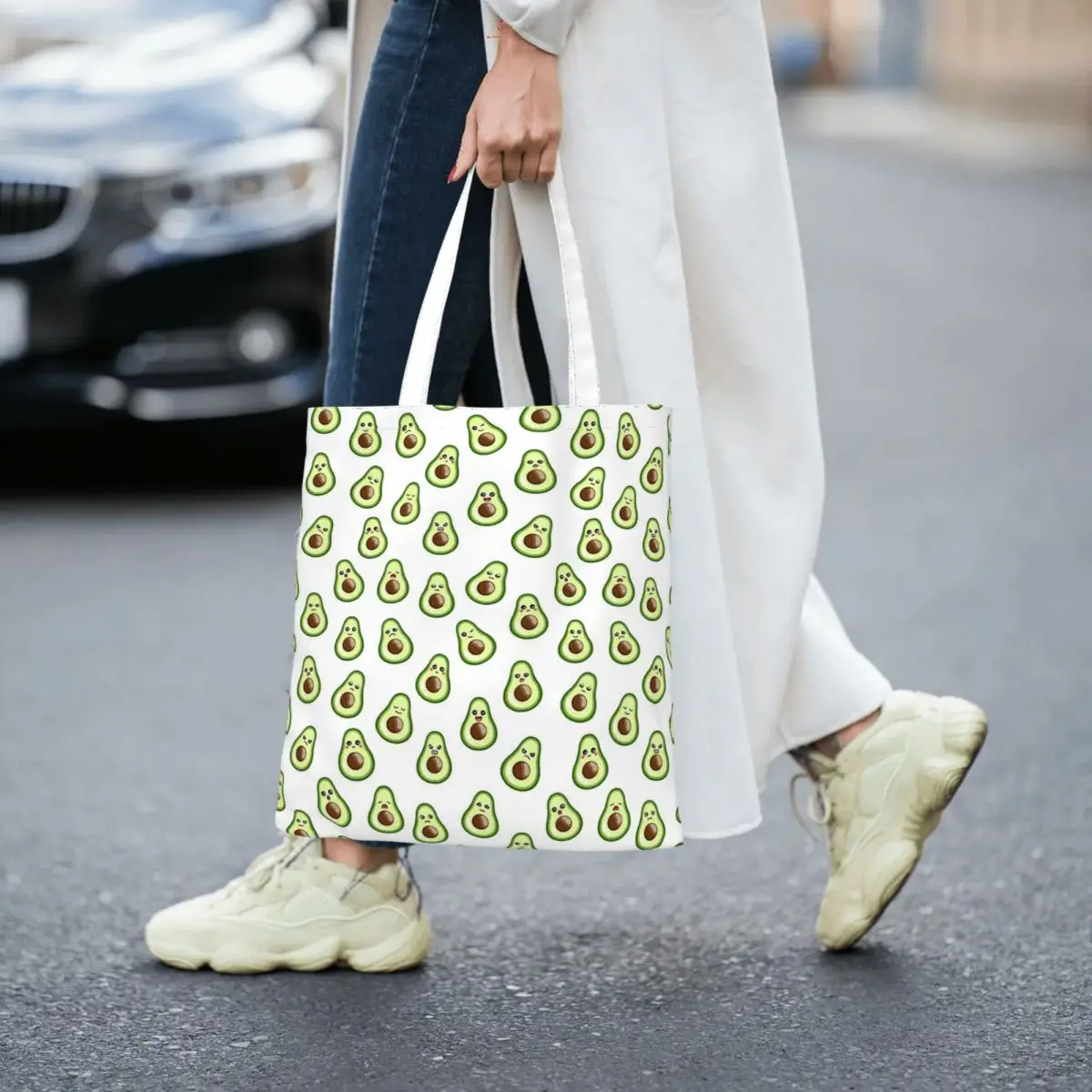 

Funny Avocado Emoticons Women Totes canvas handbag canvas shopping bag