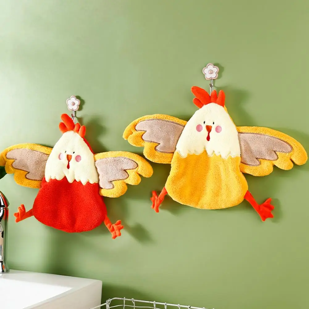 

Hand Towel Stylish Lightweight Lanyard Design Smooth Touch Hanging Chicken Wipe Towel for Dormitory Bath Towel Washcloth