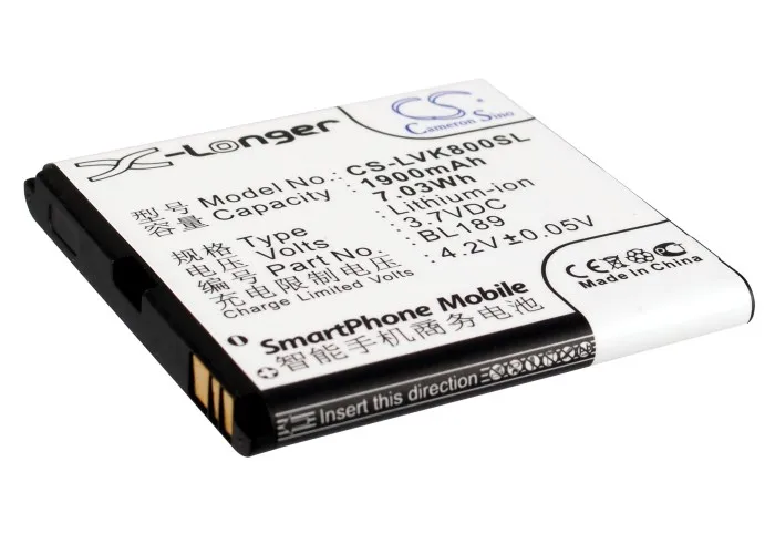 

1900mAh BL189 Battery for Lenovo K800