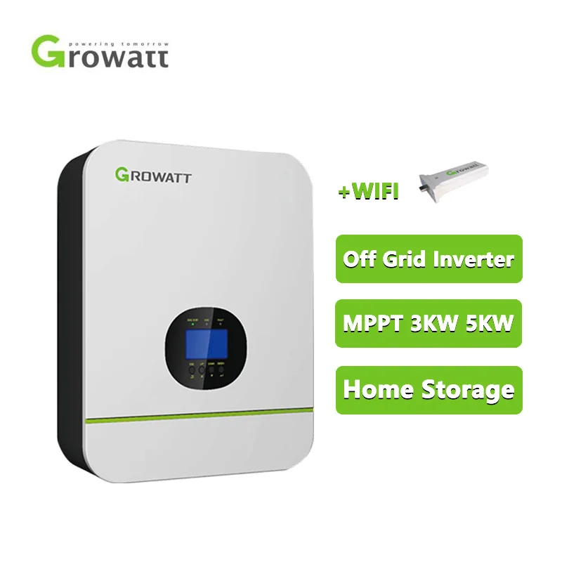 

Growatt Free Shipping 24V 3Kw Mppt Hybrid Off Grid Single Phase Solar Inverter With Wifi 5Kw System