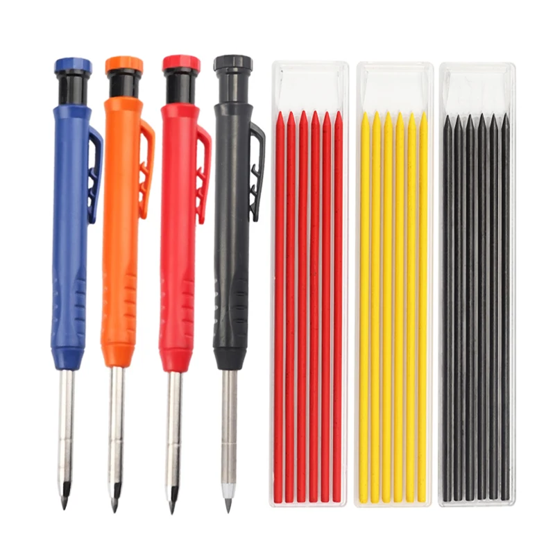 Solid Carpenter Pencil Set 3 Color Construction Marking Tool Set For Carpenter Scriber Arch Pencil