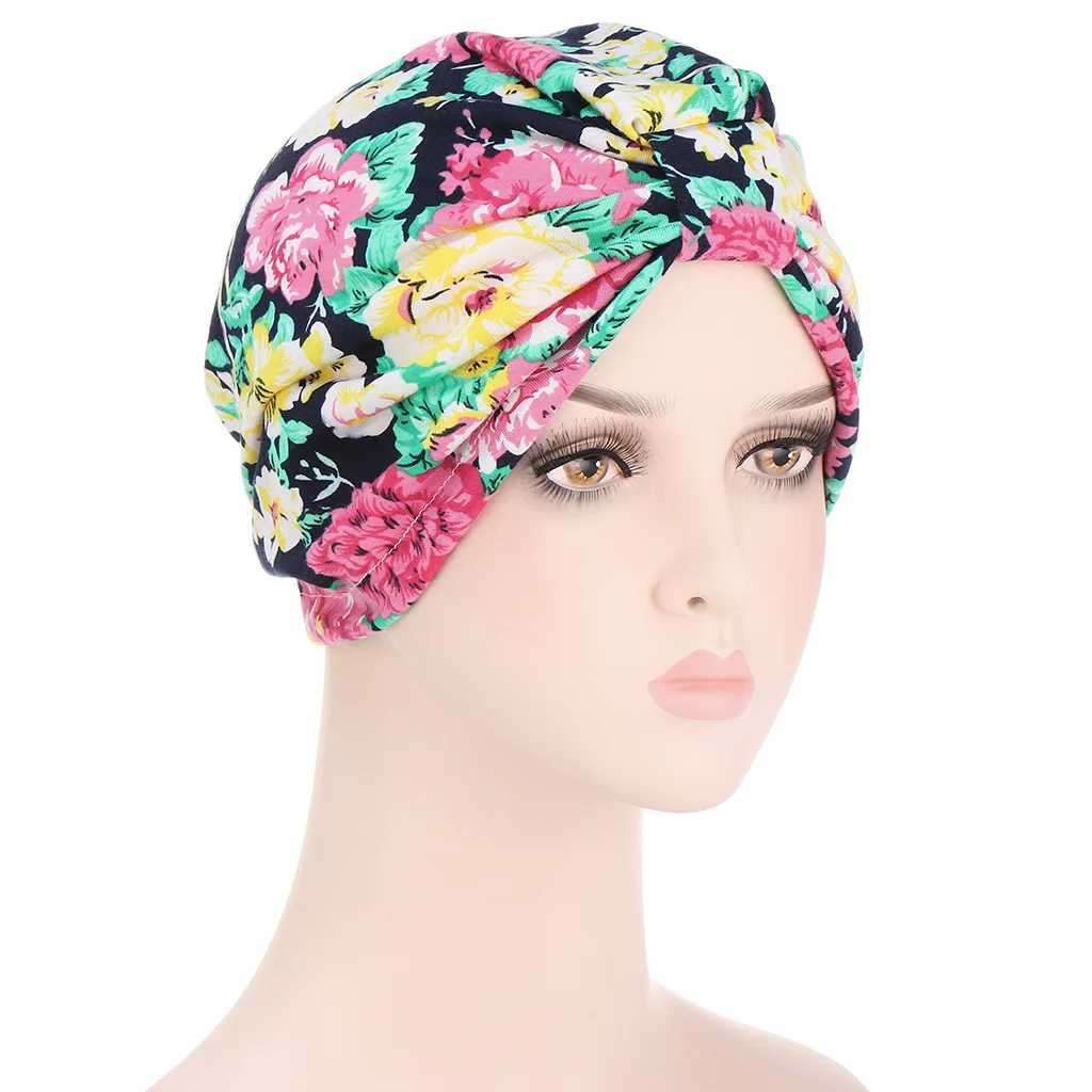 

Indian Arab Women Turban Caps Wrap Head Scarf Trendy Printed Hijab Bonnet Bohemian Ethnic Inner Hijabs For Cap Muslim Headdress