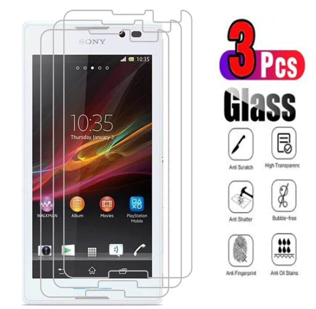 3 шт. для Sony Xperia C S39h 2305 C2304 C2305 S39 двойное закаленное стекло Защита для экрана Защитная пленка Защитные аксессуары