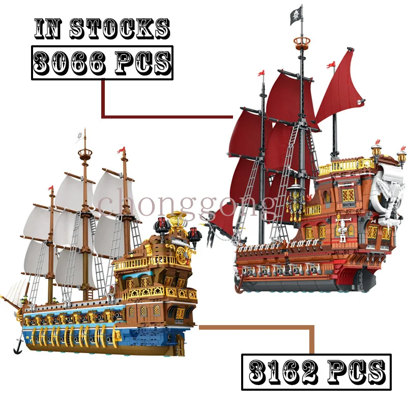 

Creative Expert Ideas Ship Pirate Revenge Royal Sunshine Pirates Ship Model Building Blocks Children's Toy Holiday Birthday gift