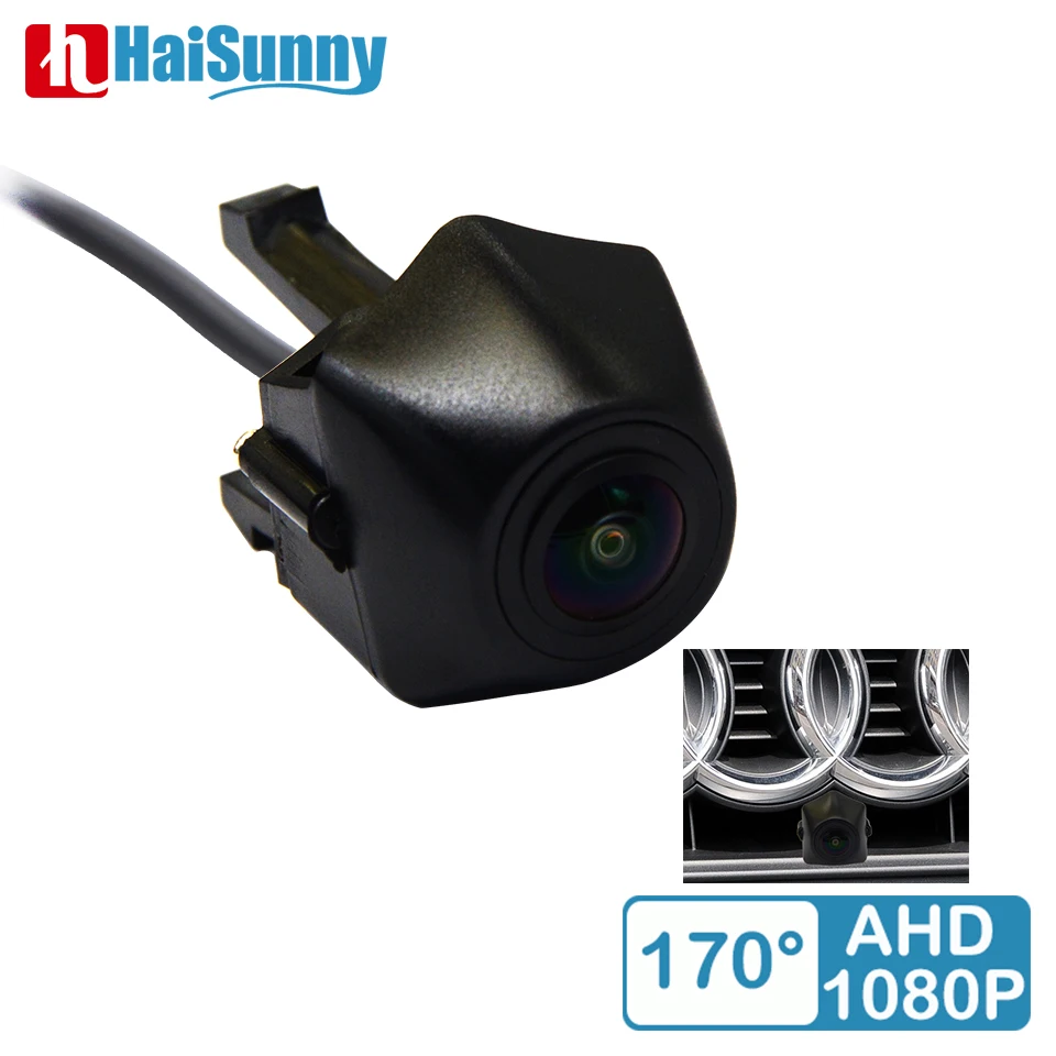 

170 ° CVBS AHD 1080P камера переднего вида для Audi A4L 2013 2014 2017 Fisheye 2018 панорамная система HD Автомобильная Передняя решетчатая камера