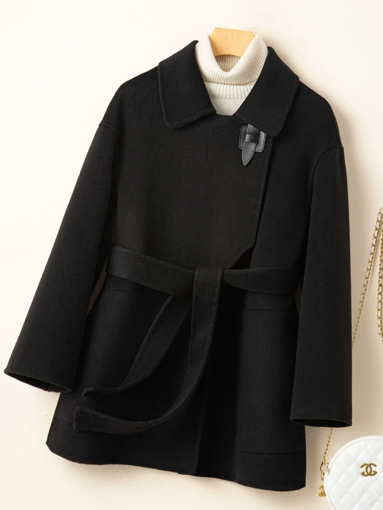 2024 популярное высококачественное двустороннее шерстяное пальто кашемировое