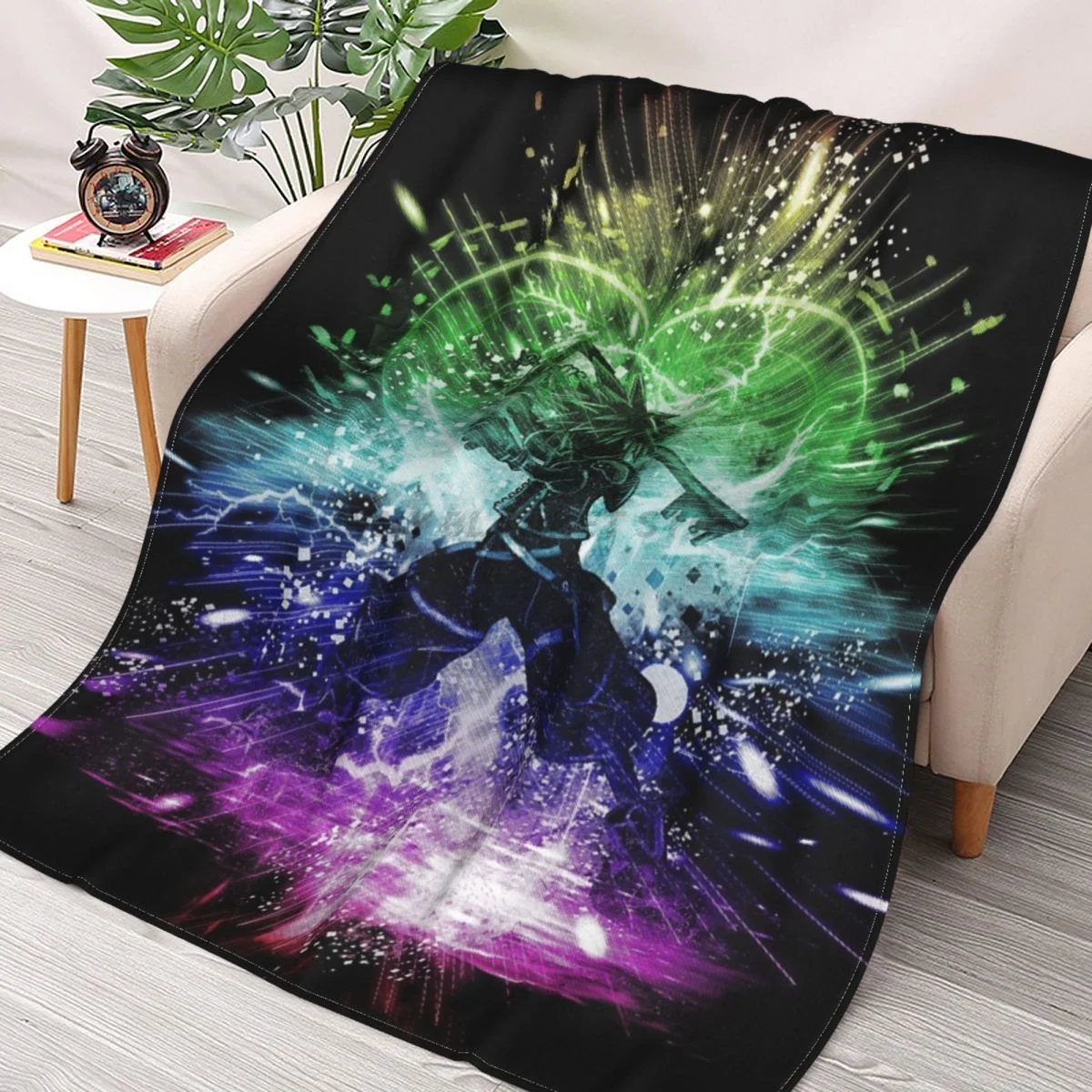 Kingdom Storm-rainbow Version Throws Blankets Collage Flannel Ultra-Soft Warm picnic blanket bedspread on the bed