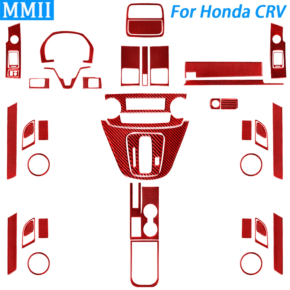 

Для Honda CRV 07-11 красное углеродное волокно переключение передач приборной панели выходное отверстие воздуха рулевое колесо дверная ручка панель подходит для телефона