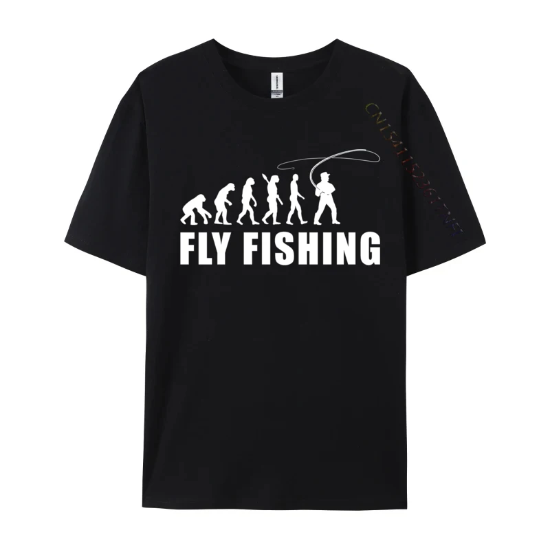 Fly Fishing Evolution Group T-Shirts Classic Crewneck Design Pure Cotton Men's Tees Printed Tshirts Wholesale Men Clothing
