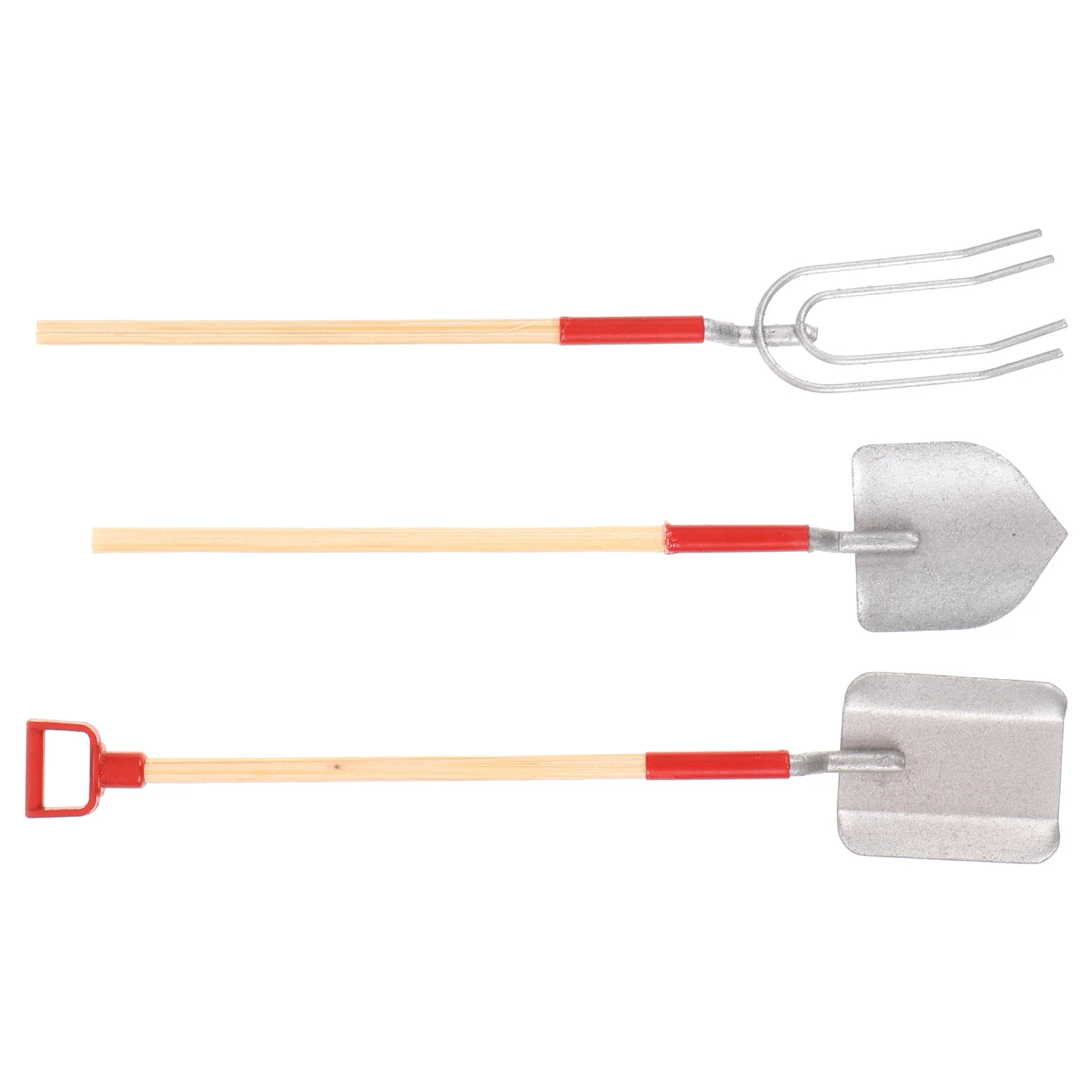 

3 Pcs Mini House Model Tools Decorate Kids Toy Micro Garden Decors Accessory Alloy Tiny Gardening Child