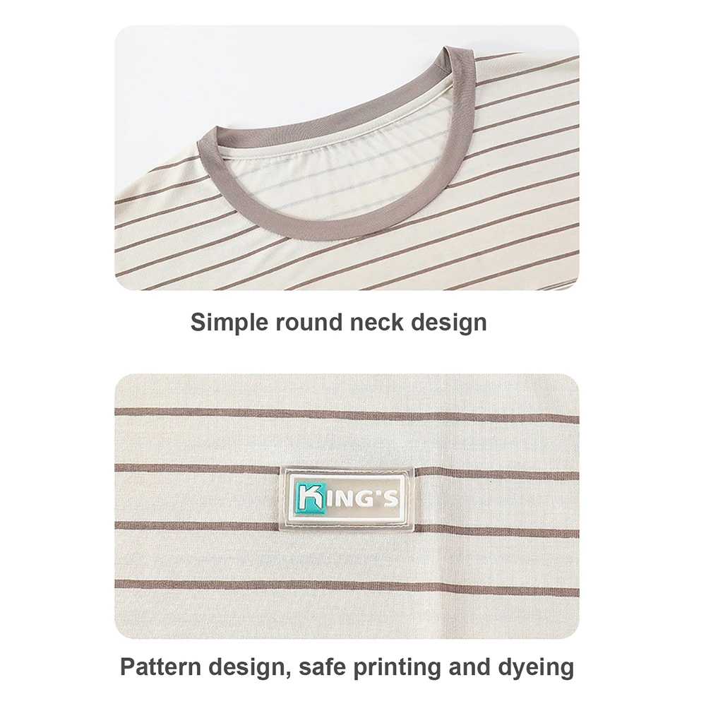 Summer Couple Sleepwear Modal Cool Thin Pajama Sets Loose Print Men Short Sleeve Pajama+Elastic Shorts Soft Breathable Pijamas