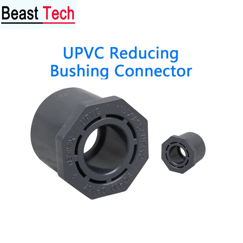 

UPVC Reducing Bushing Connector Aquarium Tank Tube Joints Garden Water Pipe Connectors 1 Pcs