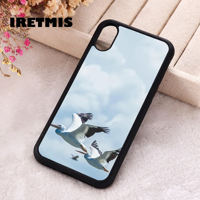 Чехол Iretmis для телефона iPhone X XS Max XR 11 12 13 PRO MINI 14 15 16 Plus силиконовая резина Пеликан