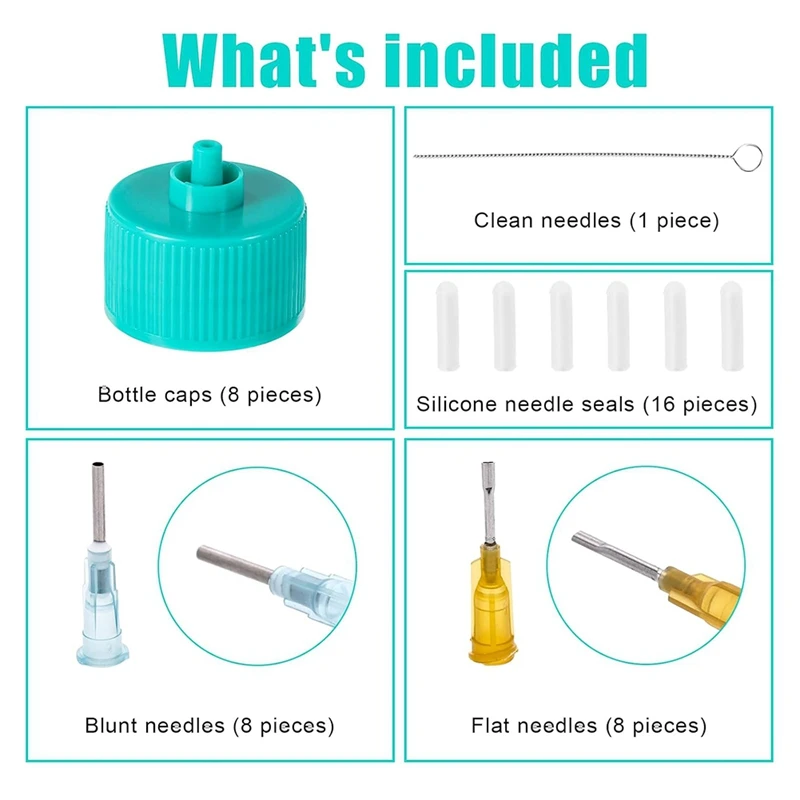 8 шт. колпачки для аппликаторов с круглыми и плоскими иглами