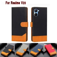 plain book case for realme v20 5g wallet etui card holder phone cover on realmi v20 v 20 realmev20 rmx3610 6 52 telefoon hoesje