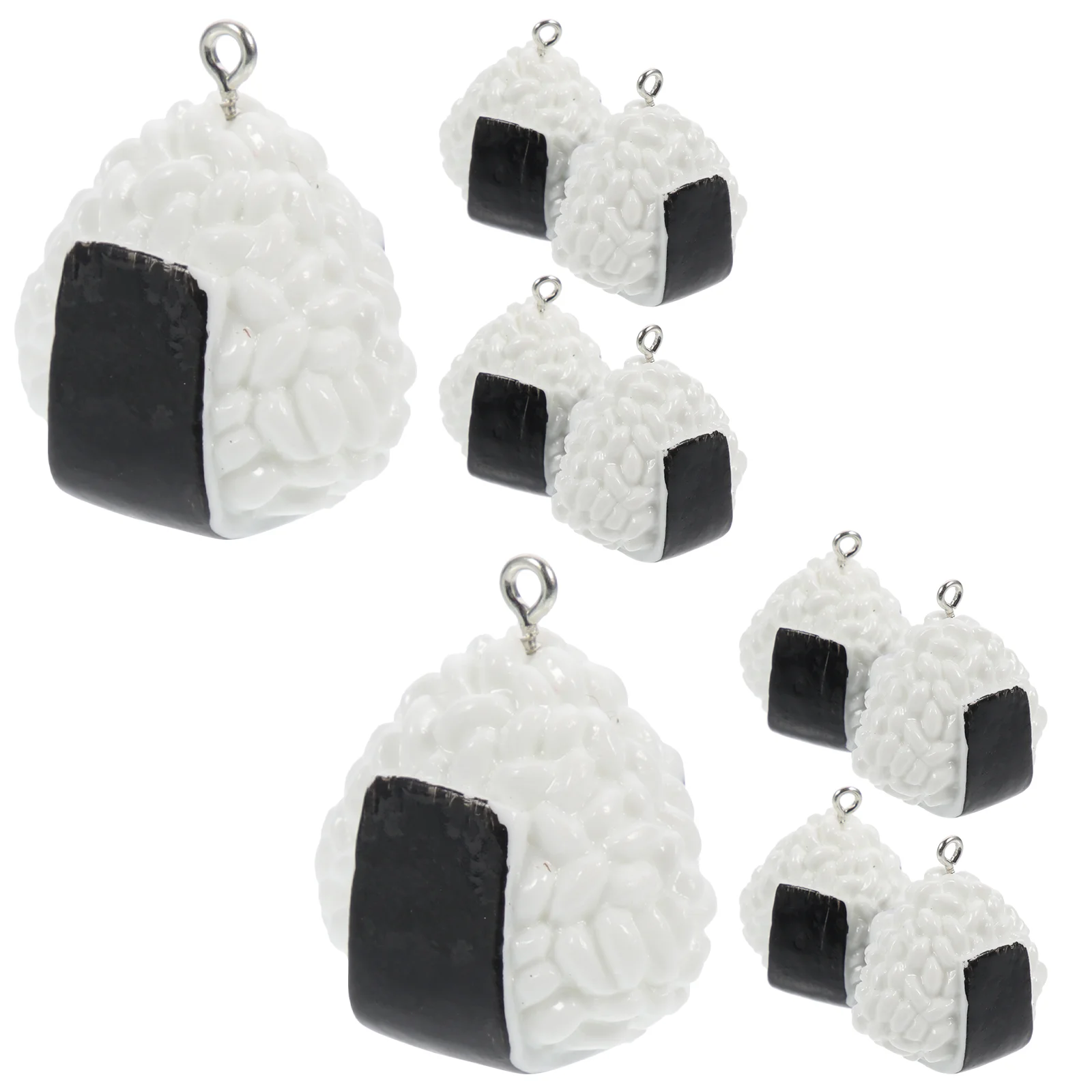 

10 Pcs Imitation Sushi Rice Ball Necklace Making Kit Charm Key Chain Charms Decorative Bag Resin Pendant