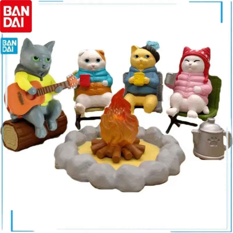

BANDAIGenuine Cat Holiday Camping Kitten Camp Miniature Scene Kitty Anime Figures Japanese anime Tabletop Ornaments Brinquedos