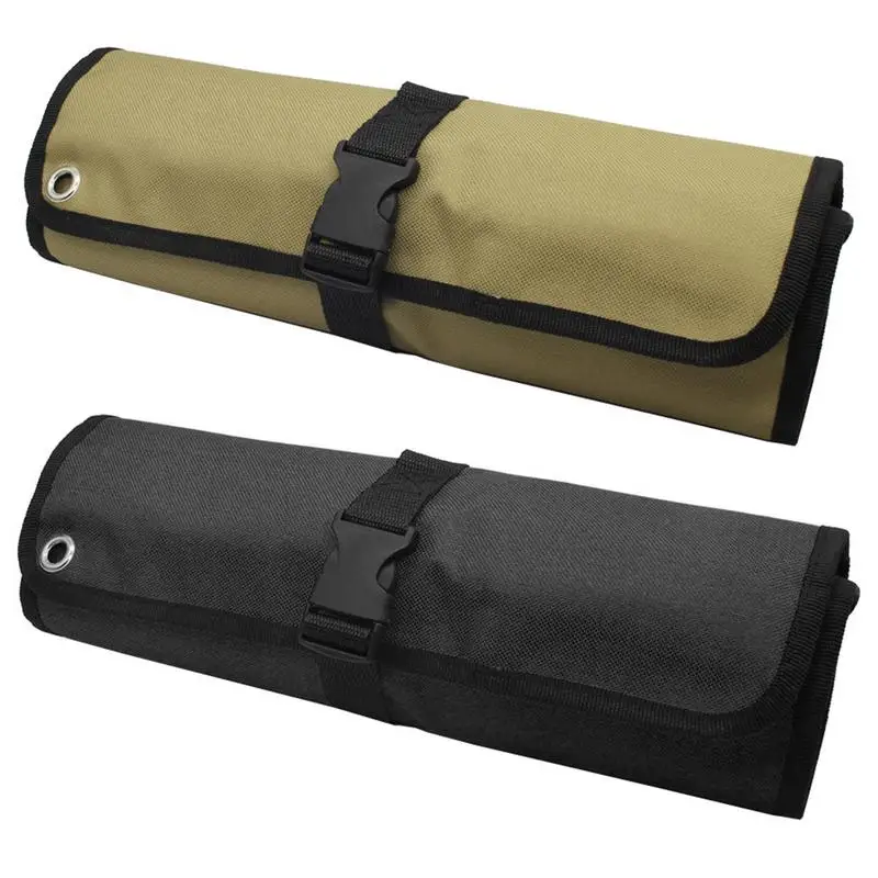 

Motorcycle Tool Bag Roll Tool Roll Up Pouch With 10 Pockets Wrench Roll Up Bag Multi-Purpose Tool Roll Organizer Pockets