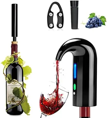 

Aerator, SANMAS Wine Gift Sets with electric Wine Bottle Openers, Wine Foil Cutter, Wine Opener, Vacuum Stoppers, Rechargeable (