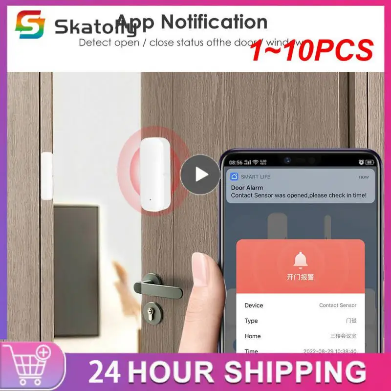 

1~10PCS Tuya WiFi Smart Door Sensor Door Open Closed Detectors Smart Home Security Protection Alarm System Smart Life APP