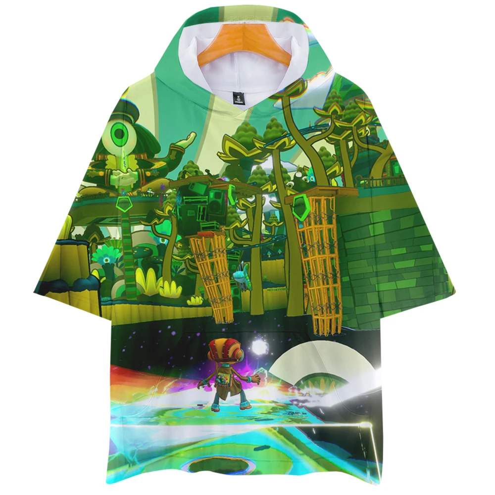 

Psychonauts 2 Hooded Tshirt Game Clothes Summer 3D Boys Hoodie Cosplay T-shirts Womens Men Clothing Tops Casual Short