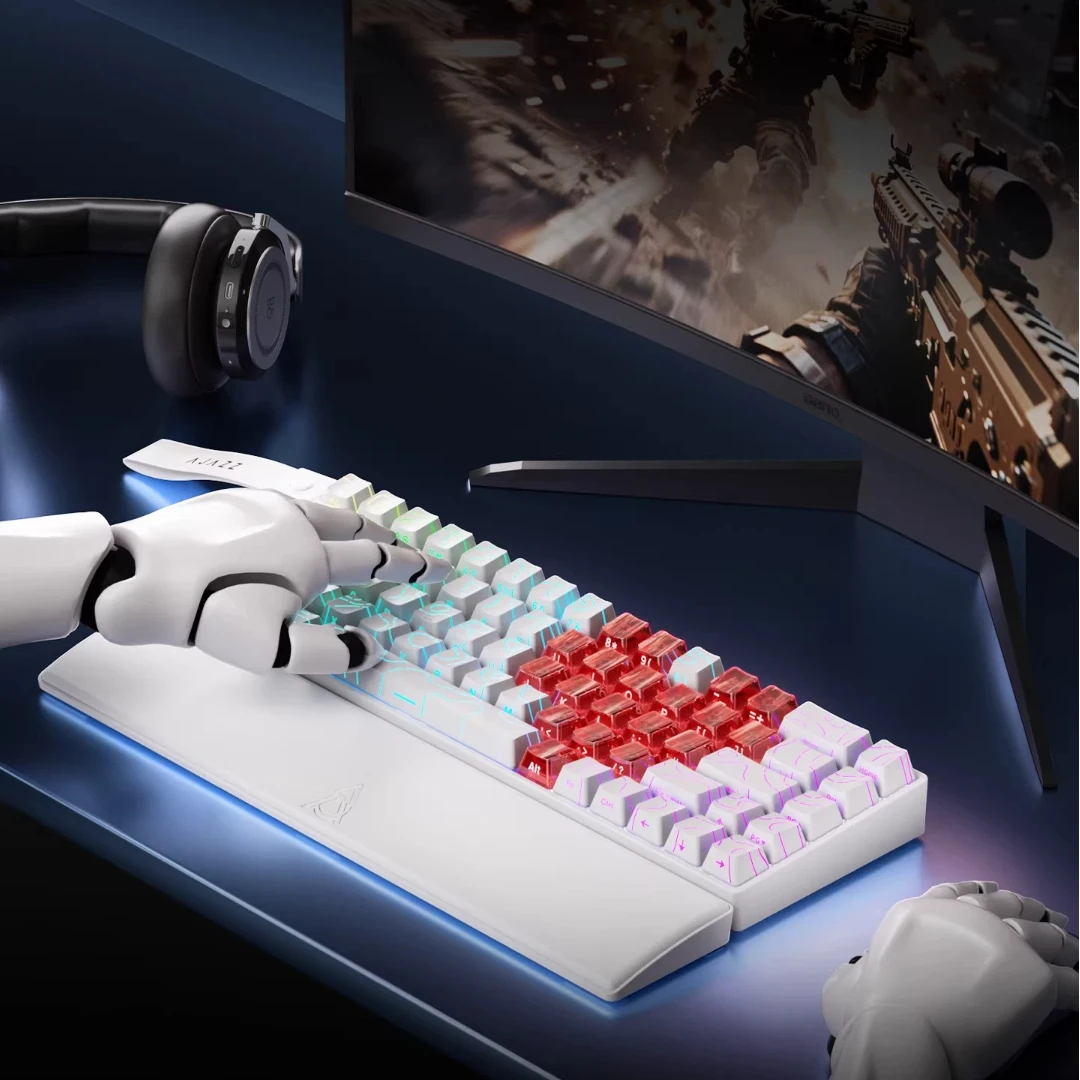 Фото Механическая игровая клавиатура AJAZZ AK680 V2 с магнитными переключателями, проводная, с возможностью горячей замены, настраиваемая, частота опроса 8K, частота сканирования 128K, алюминиевая пластина №3