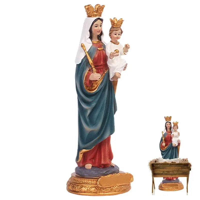 

Mother Mary Statue Holding Kid Jesus Virgin Mary Statues Christian Decor Religious Sculpture Home Office Decoration
