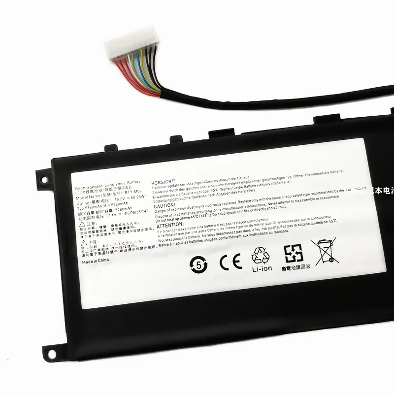 Новый аккумулятор для ноутбука BTY-M6L MSI GS65 GS75 Stealth 8SE 8SF 8SG 8RF 9SD MS-16Q2 PS42 P65 P75PS63