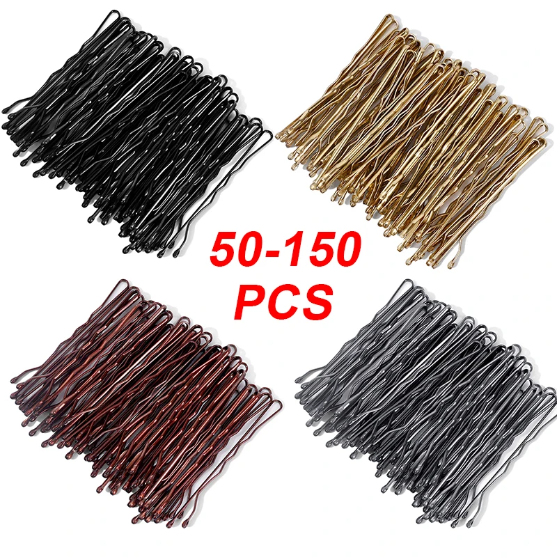 

50-150Pcs 4 Colors Hair Clip Lady Hairpins Curly Wavy Grips Hairstyle Hairpin Barrette Women Bobby Pins Styling Hair Accessories